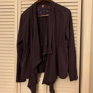 Lucy Eggplant Open Front Athletic Jacket